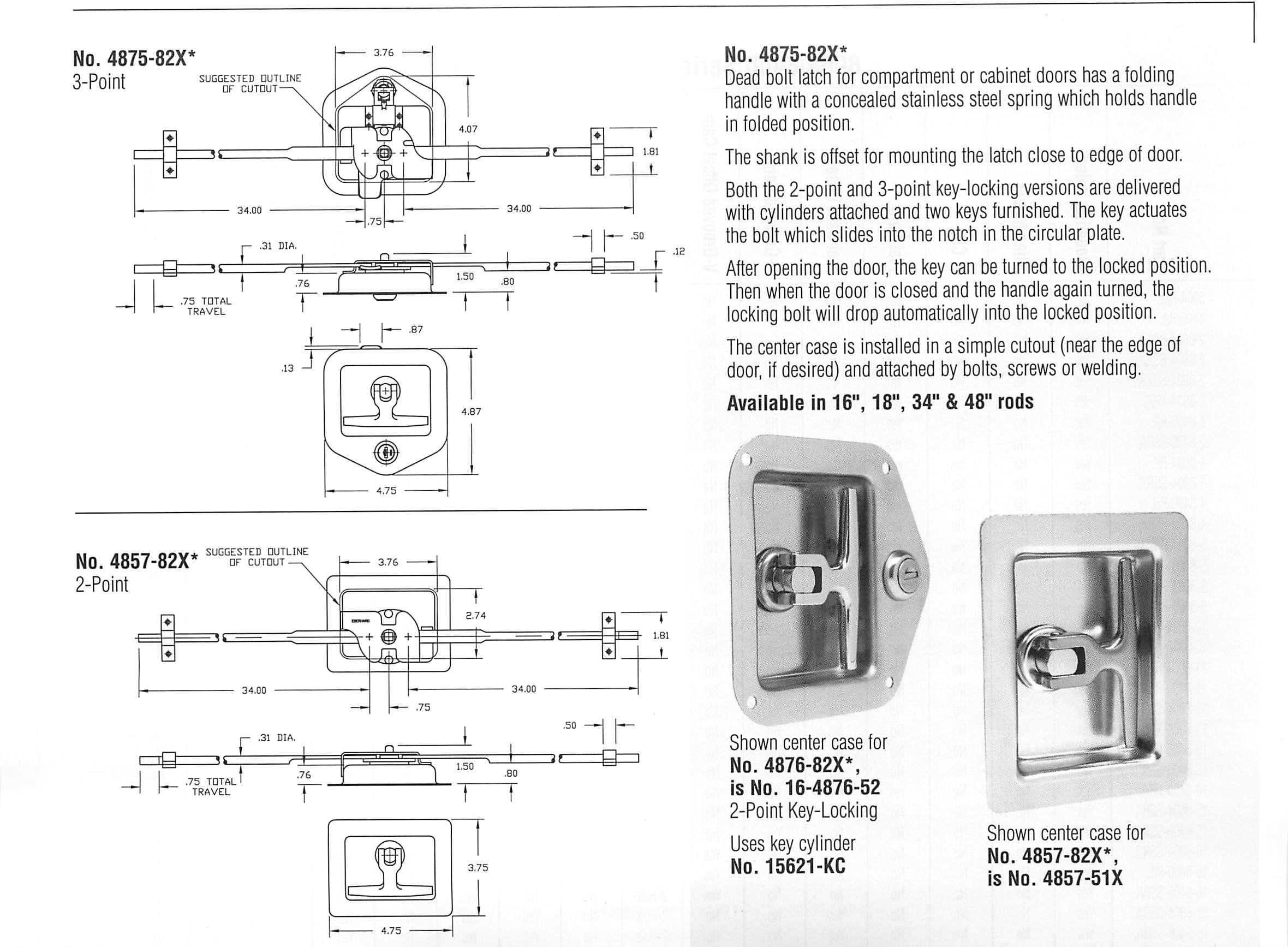 Multi-Point Folding-T Handles Locks Kits Flush Mounted Archives - Moore